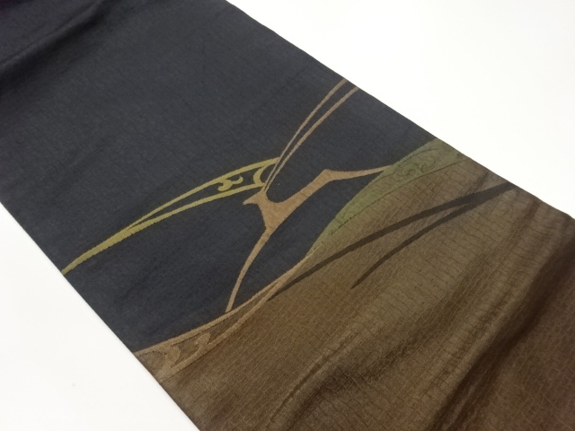 抽象鹿模様名古屋帯